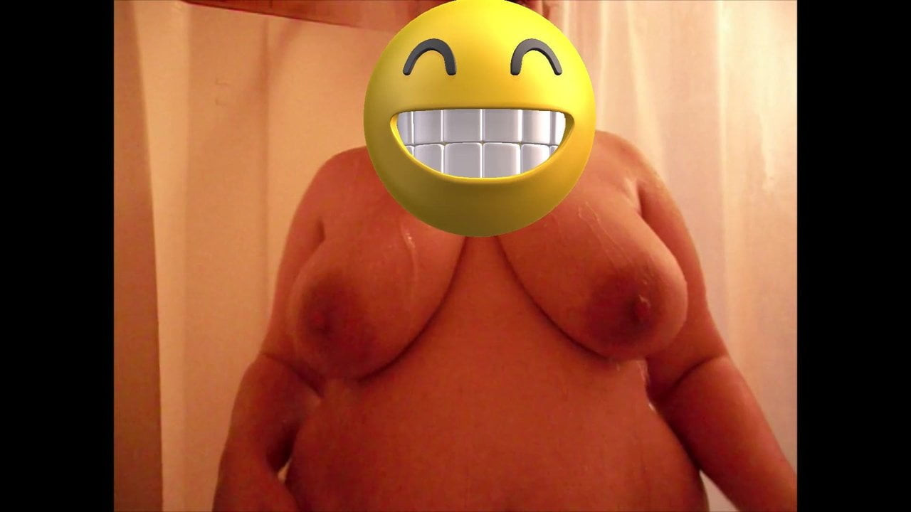 wife gets in the shower in cum coverd tanktop