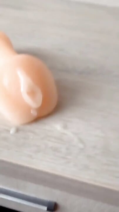 Twink Licks Own Cum From Fake Pussy