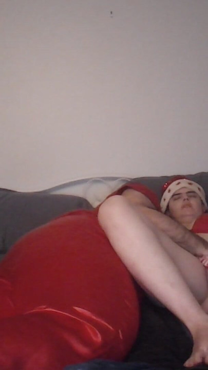 Delicious Christmas Candy Girl Gets her Sweet Candy Cane Pussy Pie filled with Holiday Cream | Clip 1