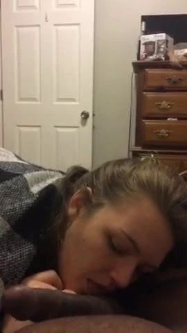 Tenant sucks me so good I fall off the bed