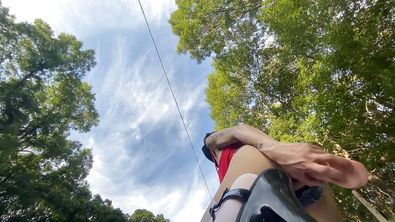 Outdoor sissy bimbo slut rough buttfuck