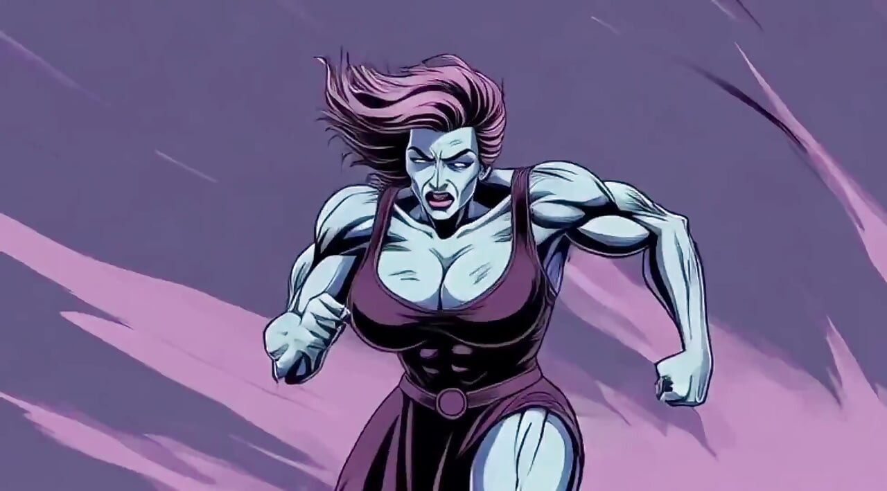 Ai sportliche frauen in Cartoon-szenen