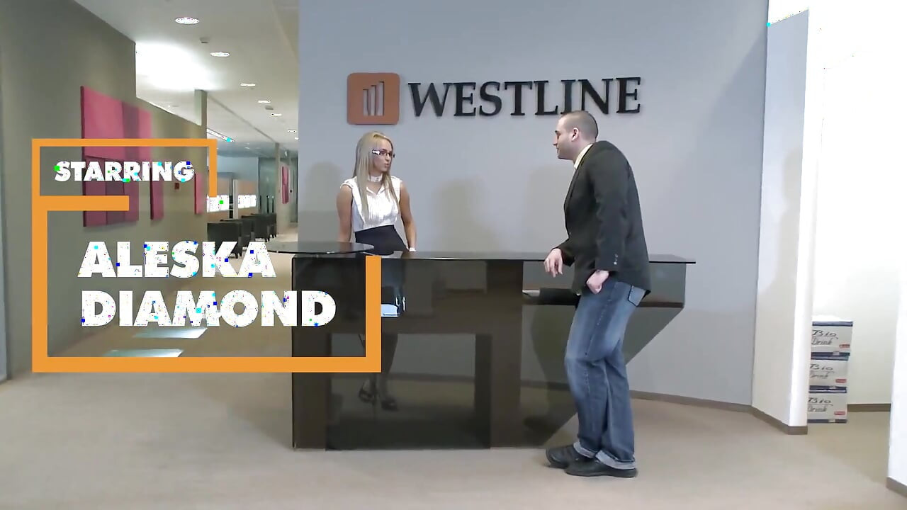 POV - Horny blonde office slut Aleska Diamond drinks your cum