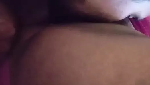 Sucking my stepsister&#039;s pussy on the living room couch