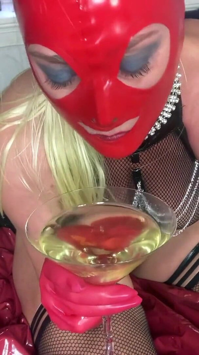 Unforgettable moment from "Latex piss slut with cucumber in the ass and fuck machine"