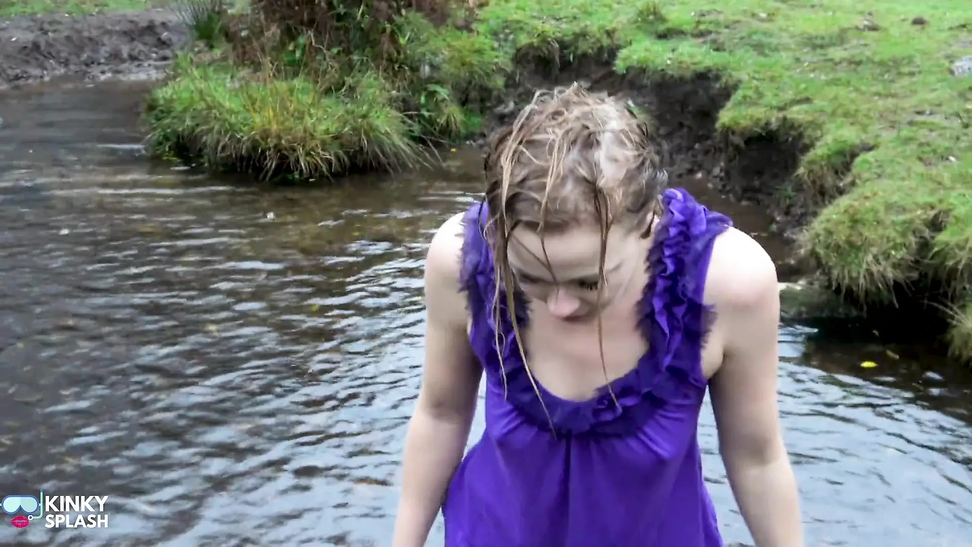 Welly Sploshing in Boots and No Panties!