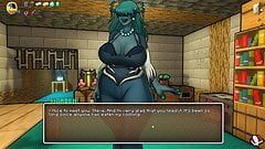 Hornycraft 我的世界模仿无尽游戏色情游戏第 18 集 endergirl 用她的新银色假阳具自慰