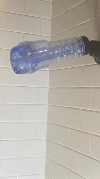 Key moment from "Chubby Black Man Moans and Humps Fleshlight Until He Shoots Big Cumshot"