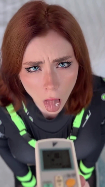 Hot Sex and Deepthroat with Redhead QT Robot till Pussy Creampie | Clip 1