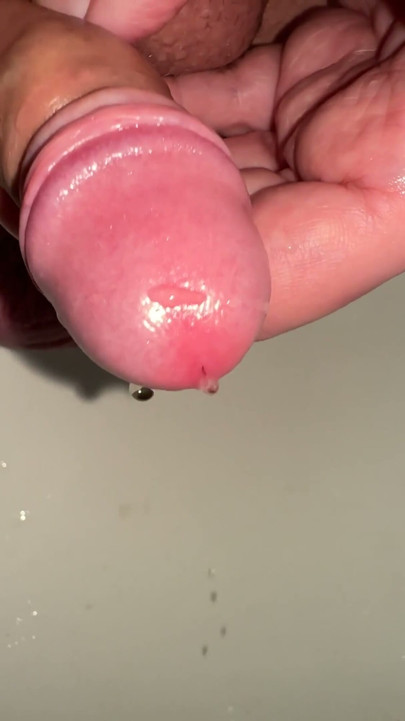 pee play with my little foreskin dick | Clip 1