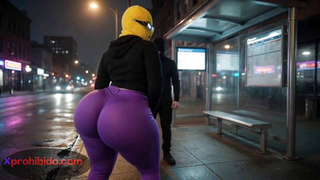 Curvy Big Ass Girlfriend Twerking at the Bus Stop