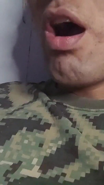 Emotional moment from "soldier is left alone and masturbates and cums a huge load while his companions went out"