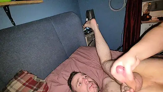 Assisted self suck flaccid cock - uncut raw.mp4