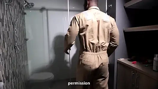 Huge Dick Plumber Fucks His Super Ass Client in the Shower - Alejandra Garcia & Xander Black