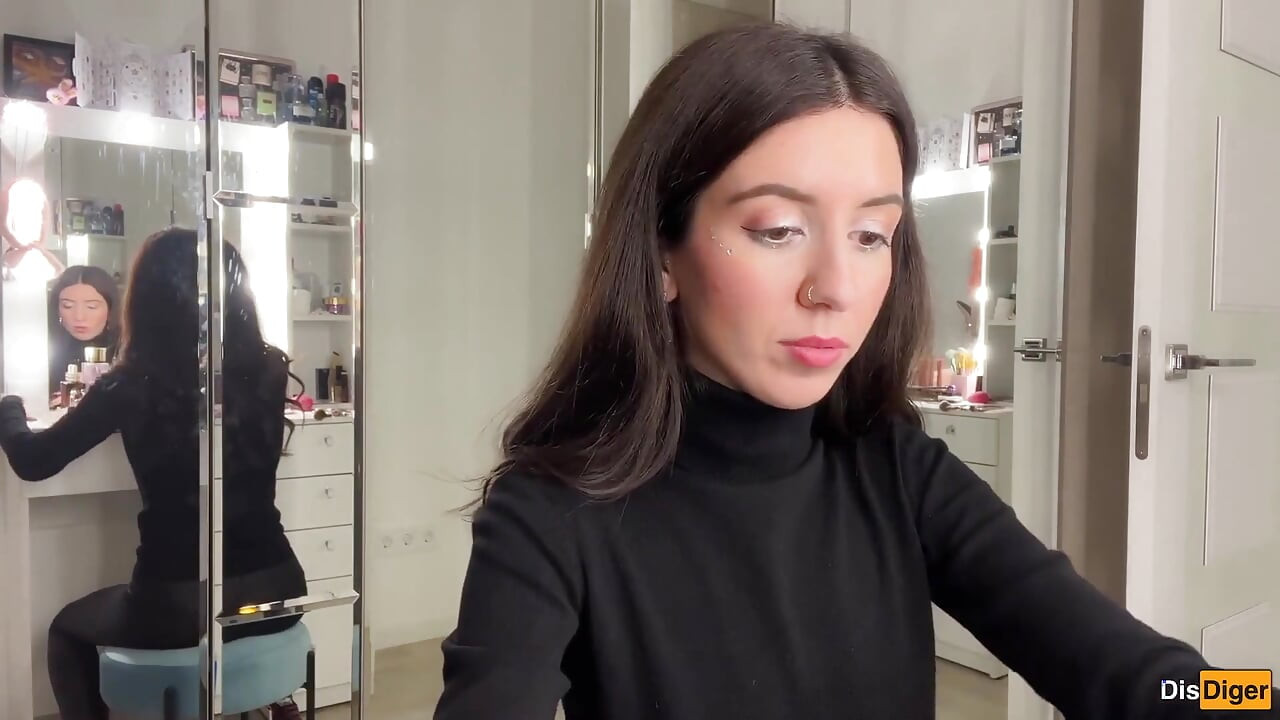 Ruined Makeup Cum on Face - Public Cumwalk on Street Fur Coat