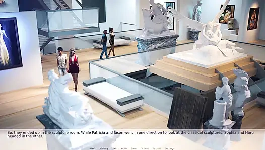 A Wife and Stepmother Real Fucking Caught by the Security Guard, What Happens Next at the Museum