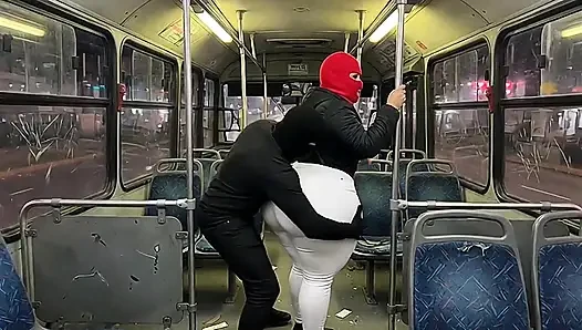 Big Ass Latina in Tight White Pants on the Bus Ends in White Thong