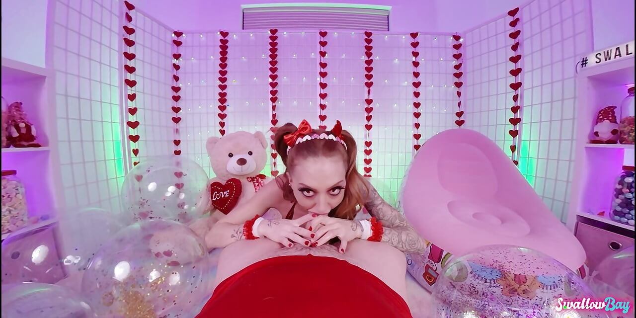 Horny Redhead Kendra Cole Gives Sloppy Valentine's Blowjob