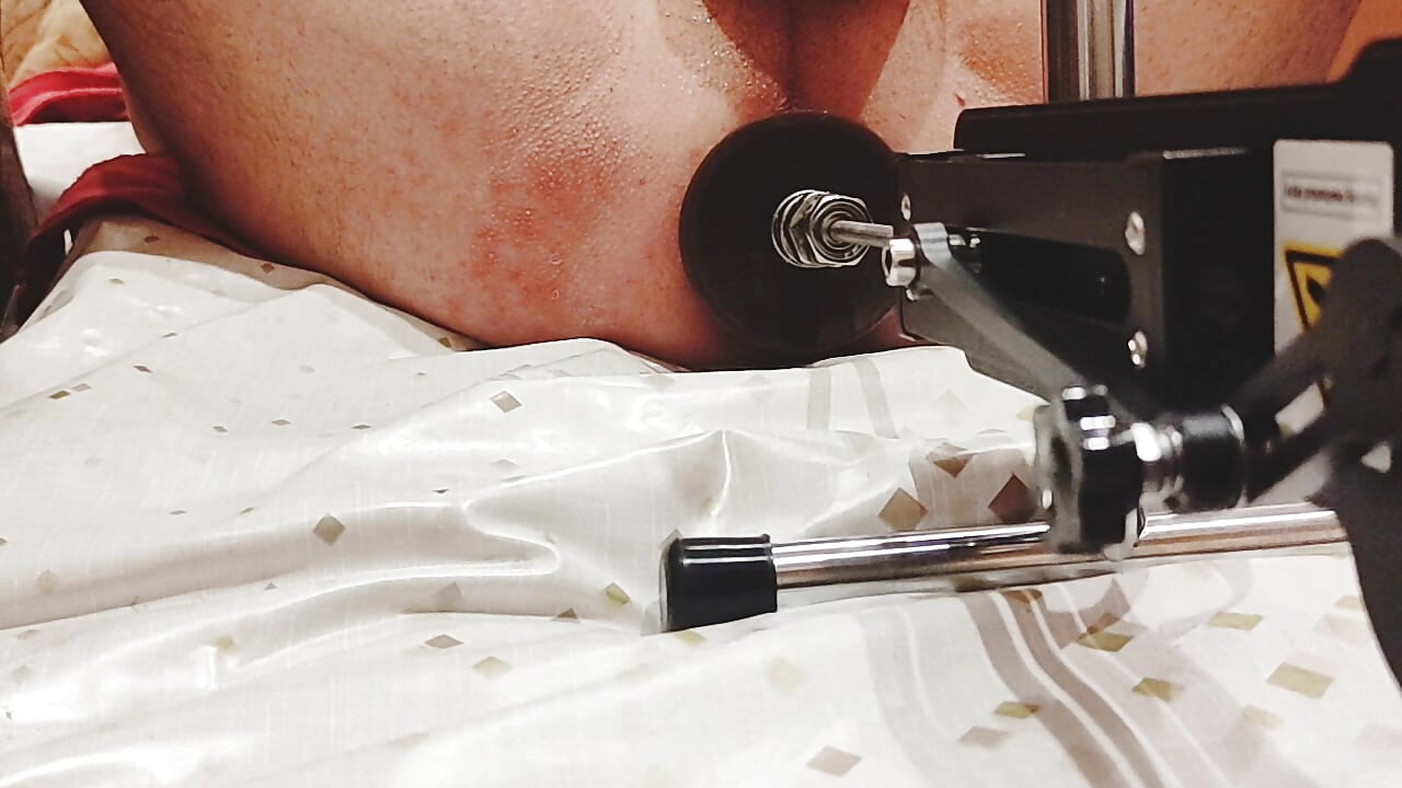 Machine fuck for big dildo 28 cm, double anal