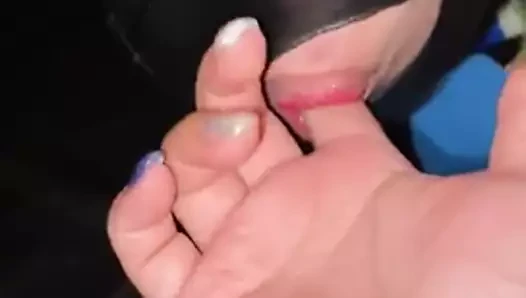 swollow cum at Inverted suspension
