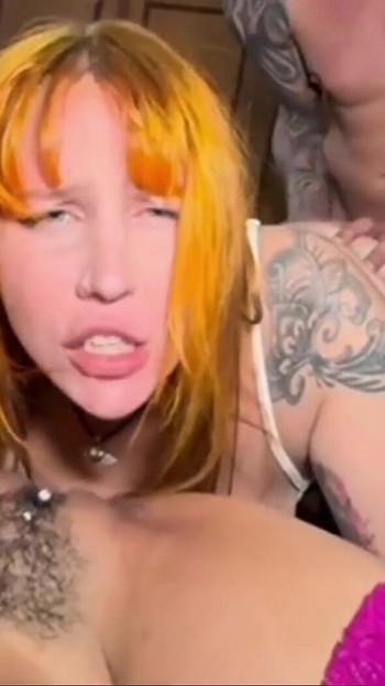 Busty white woman and hot brunette sharing the same dick | Clip 1