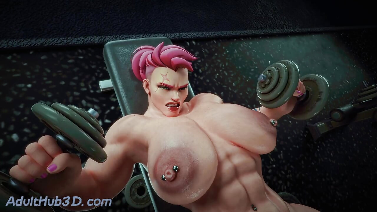 Explosive 3D Action: Gym Shemale Pounds Tight Ass, Both Moan Loud