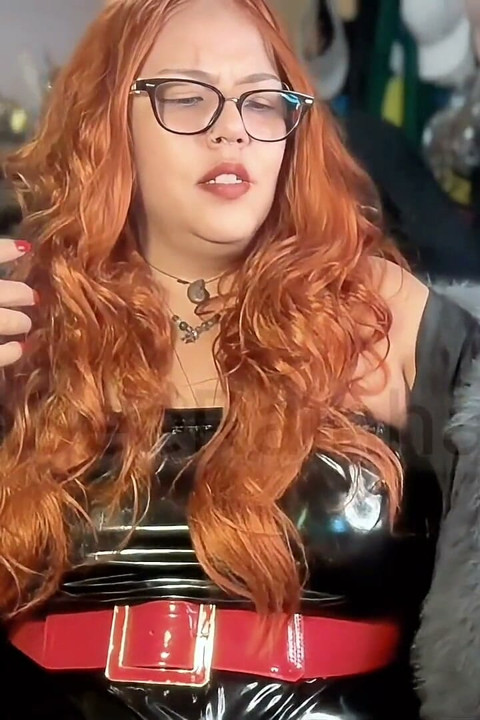 Smoking Brazilian Saggy Tits Redhead Goddess in Fur and Latex - Dancing to My Music