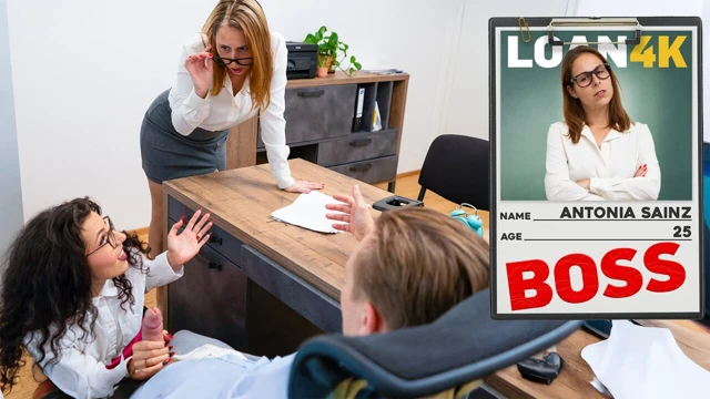 LOAN4K. Mrs. Boss caught her clerk having sex and jumped on his cock right after