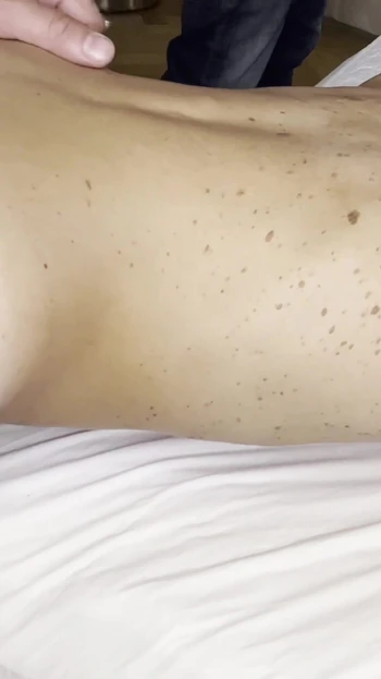 Emotional moment from "Hairy Sara loves doggystyle fucking"