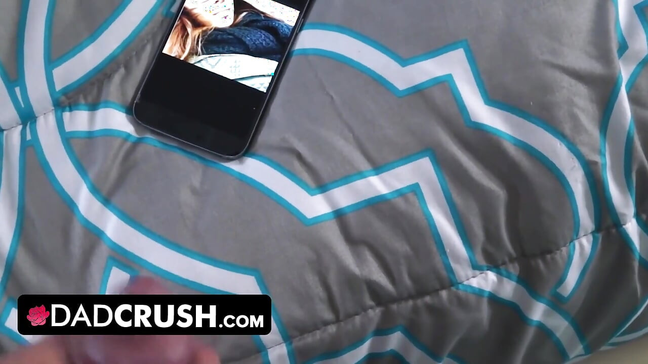DadCrush - Sexy Babe Caught Dirty Old Man Holding Her Phone While He Jerks Off His Cock