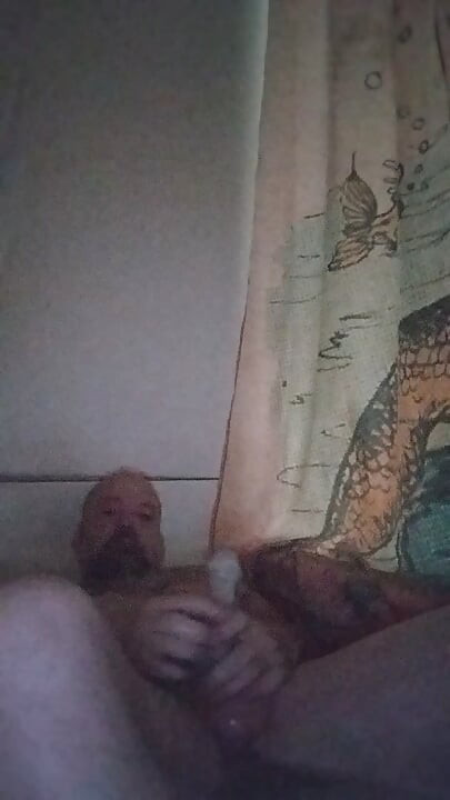 Solo masterbation with homemade cock