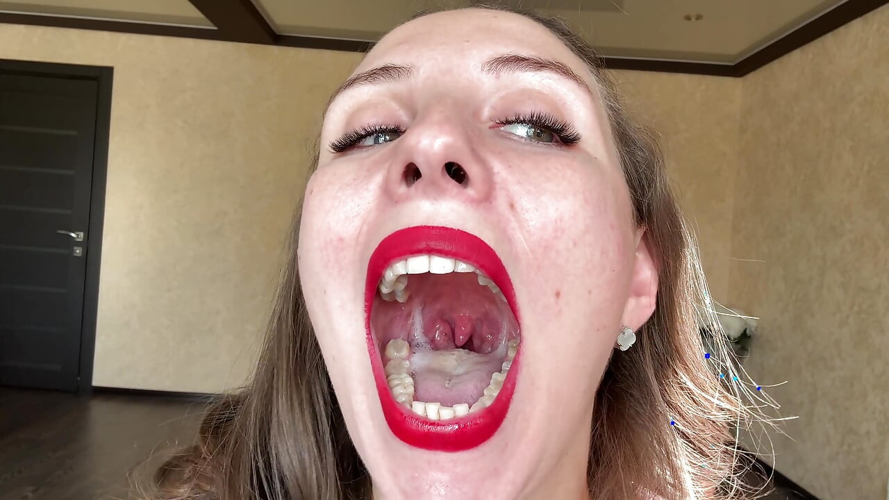 Uvula spucke nahaufnahme pOV