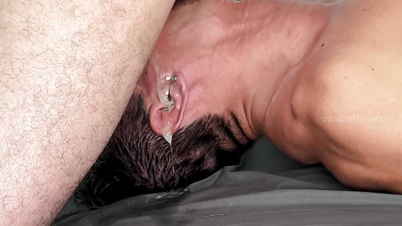 Nonstop hard throat pounding, drooling like a whore until I flood him.