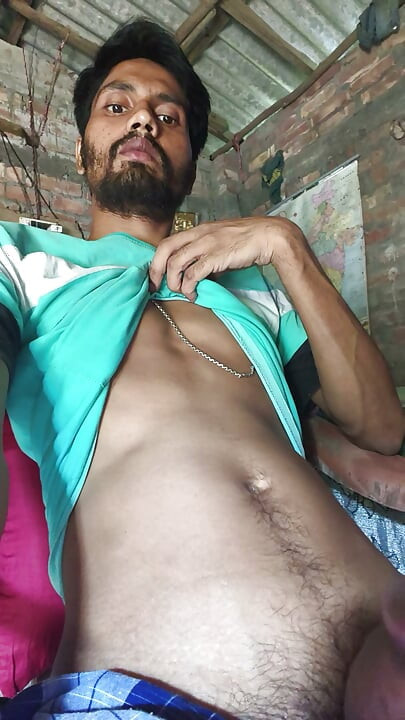 Village boy wearing lungi long black penis