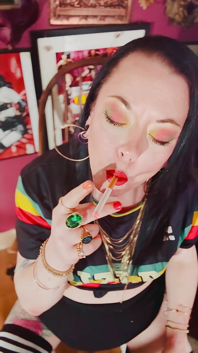 A British Tart Tina Snua Chain Smokes 2 Chinese Cigarettes With Match Light Up - Drifting Smoking OMI OME Snap Inhales