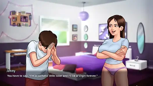 Jenny making cam videos (Summertime Saga)