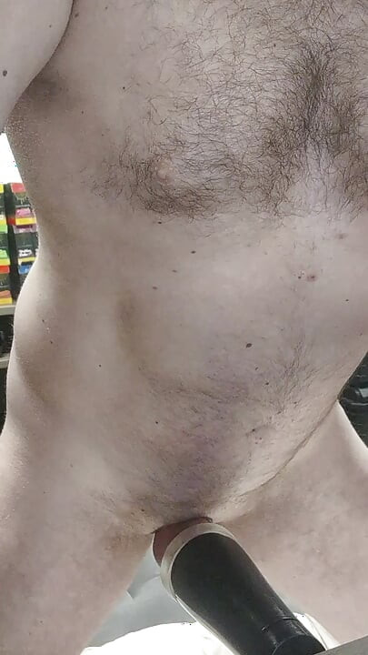 Solo Male fuck  flashlight and hold cum on the edge