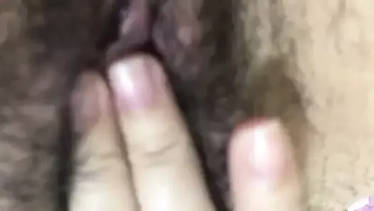My Malaysian Girlfriend playing with her virgin pussy