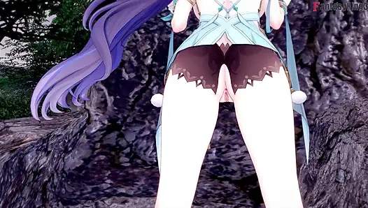 Lauma si cewek hot lagi asik nyepong kontol - genshin impact