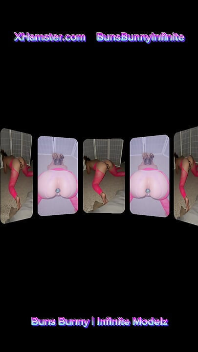 BUNS BUNNY Blonde Twerks In Pink Lingerie ANAL PLUG & PEARLS