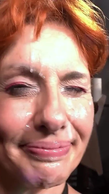 Must-share moment from "German Skinny Redhead Mature Spermarie at Creampie Gangbang with Fans in Berlin"