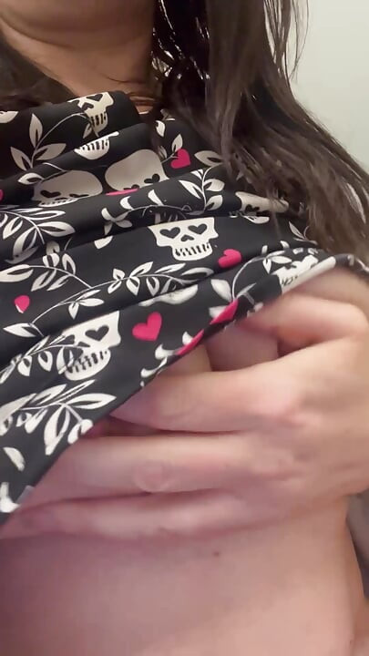 Naughty nurse squirts in public bathroom on break