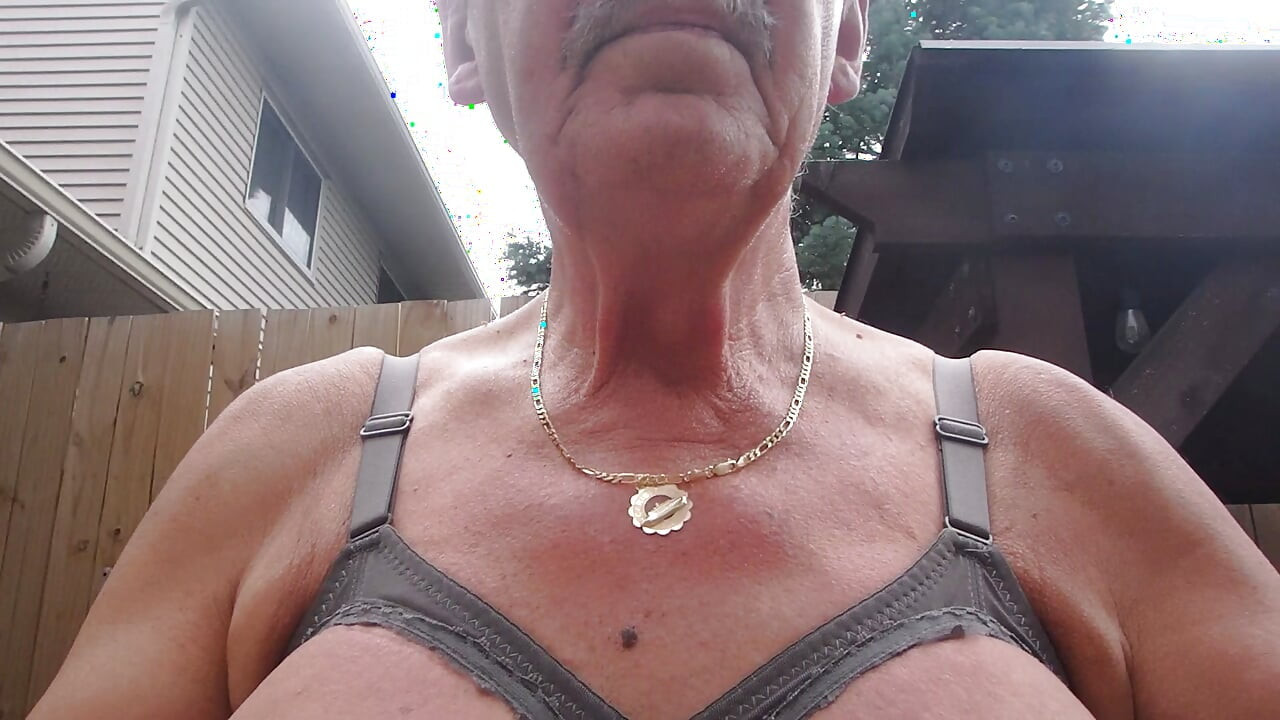Naked outside.