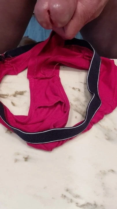 Worn Cute Panties Playing Precum Cum #4