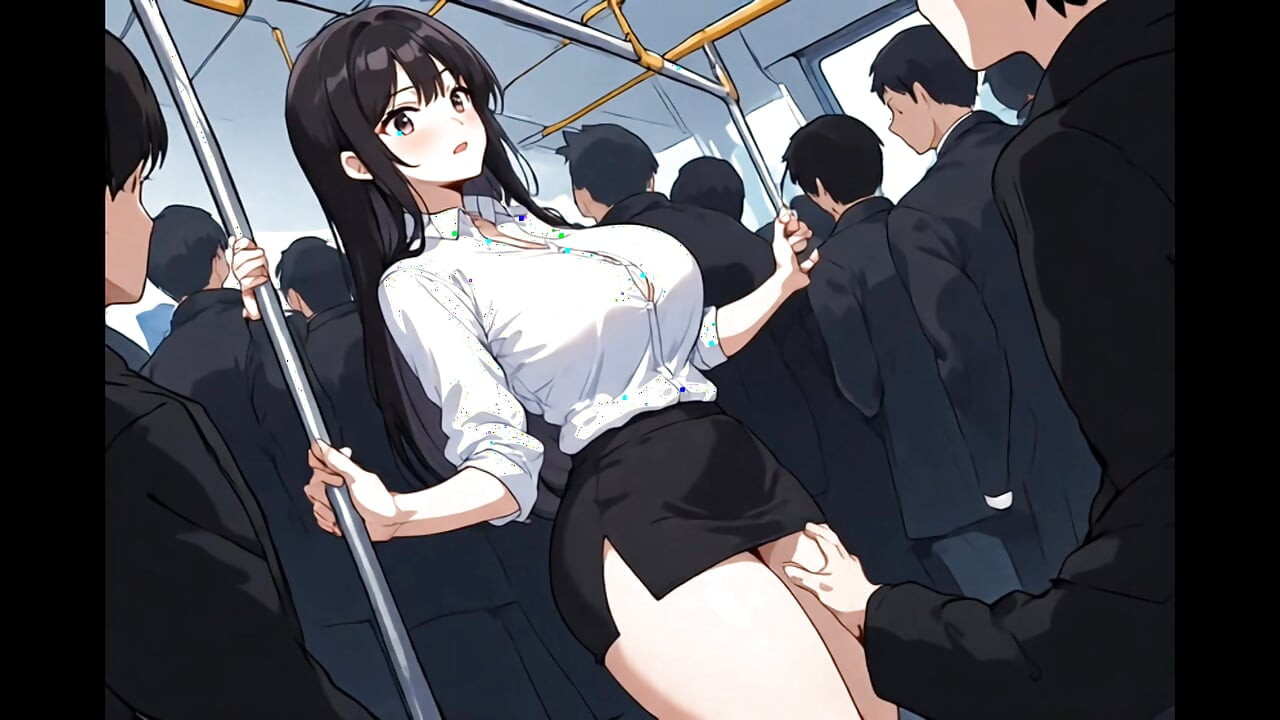 Anime public bus threesome sex