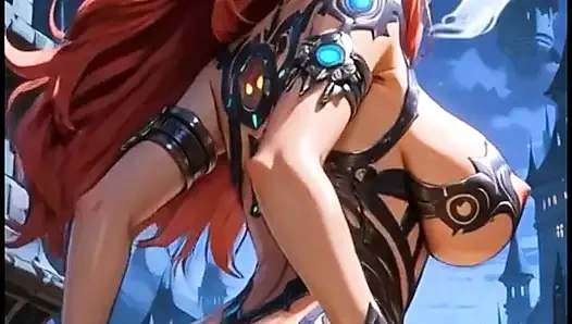 Cyberpunk si cewek imut rambut merah goyangin pantatnya (animasi ai)