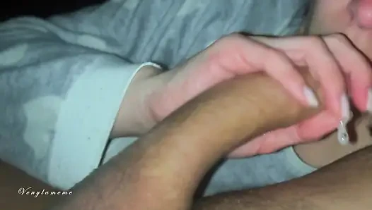 Bedtime Blowjob and Handjob for My Husband Before We Go to Bed