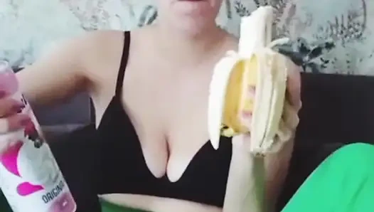 Do a on a banana, very sensual