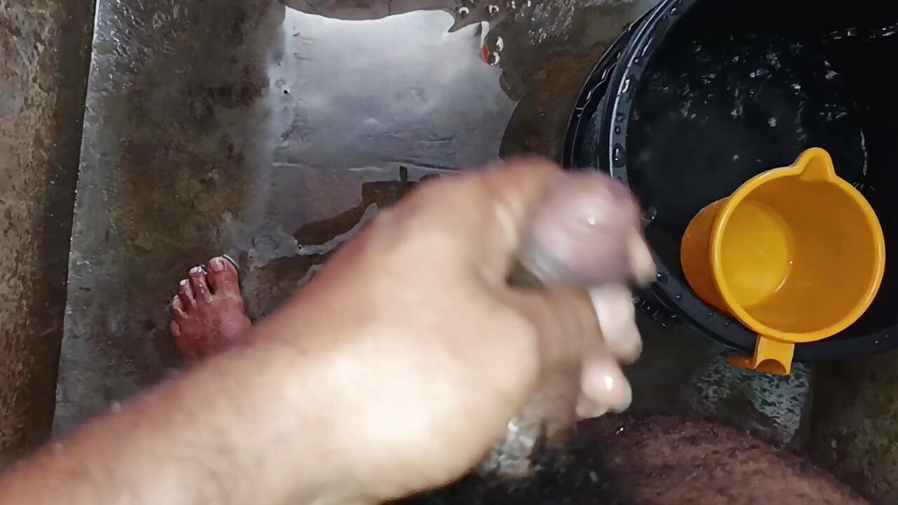 Bath room hand job
