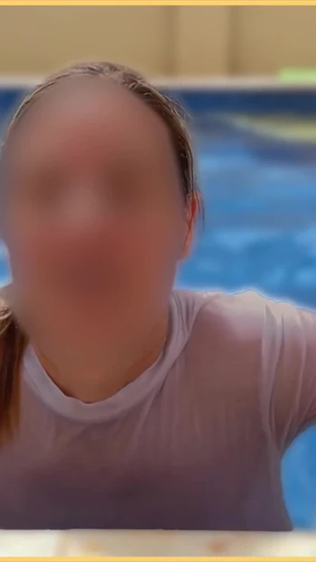Unforgettable moment from "Wifey wet shirt in the pool with perfect braless tits"